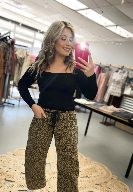 Leopard Barrel Pants