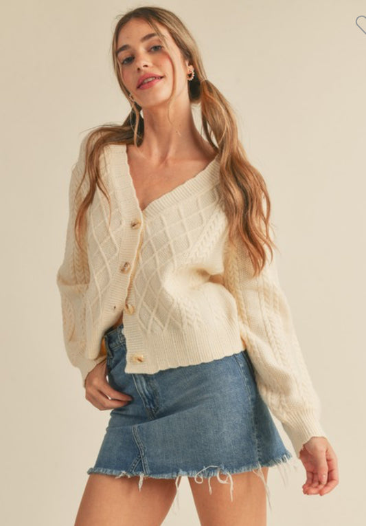 Cream Sweater w/ Buttons