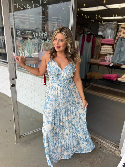 Ivory/Pale Blue Dress