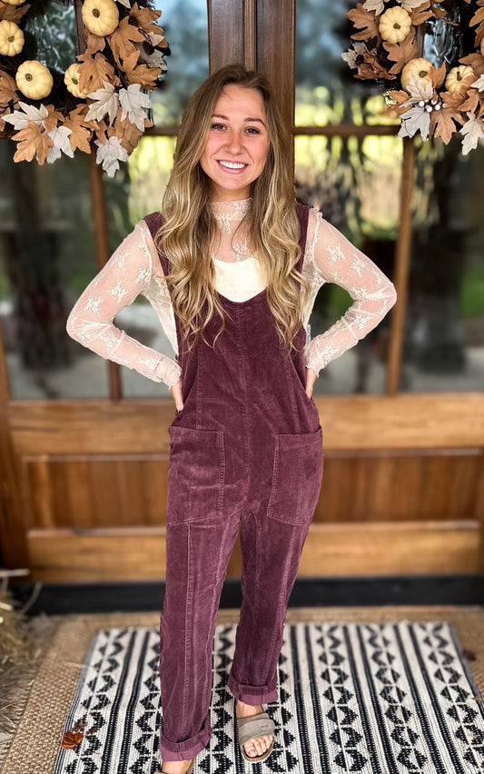 Plum Velvet Jumpsuit