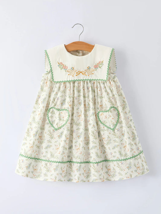 Girls Vintage Duck Spring Dress