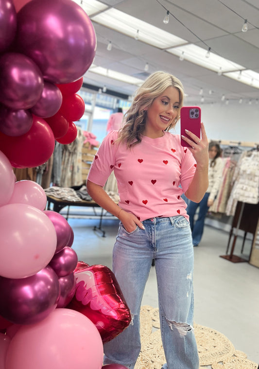 Pink Heart Sweater
