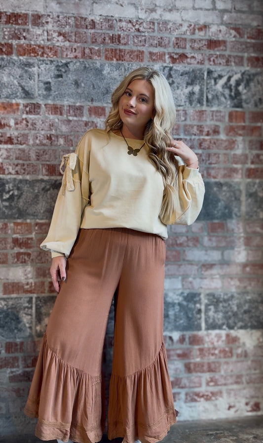 Brown Flowy Pants