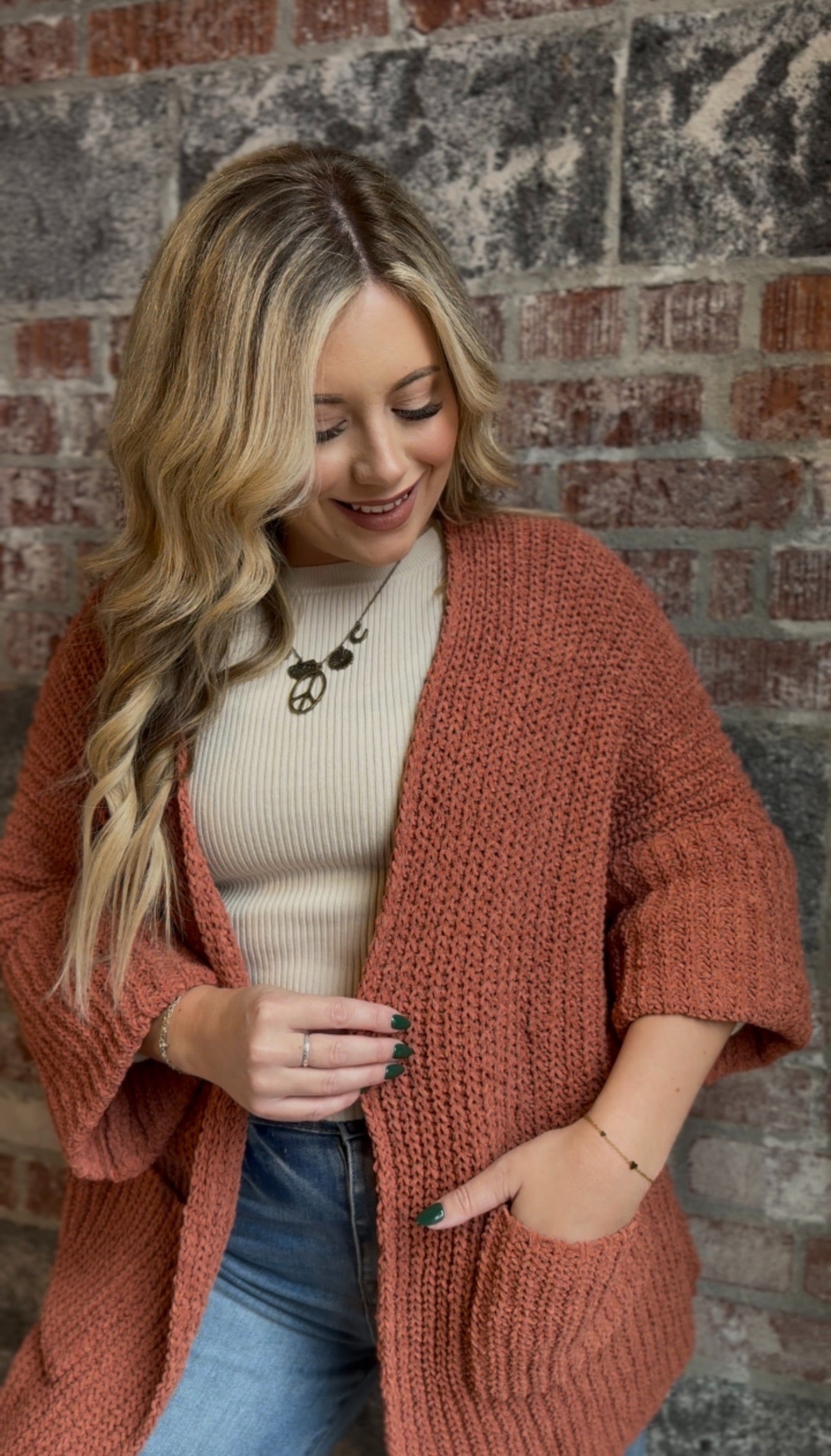 Rust Knit Cardigan
