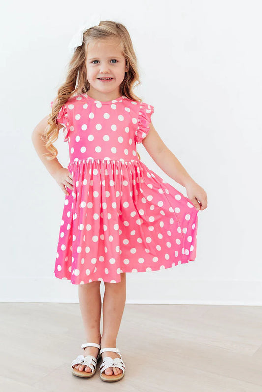 Youth Pink Polka Dots Dress