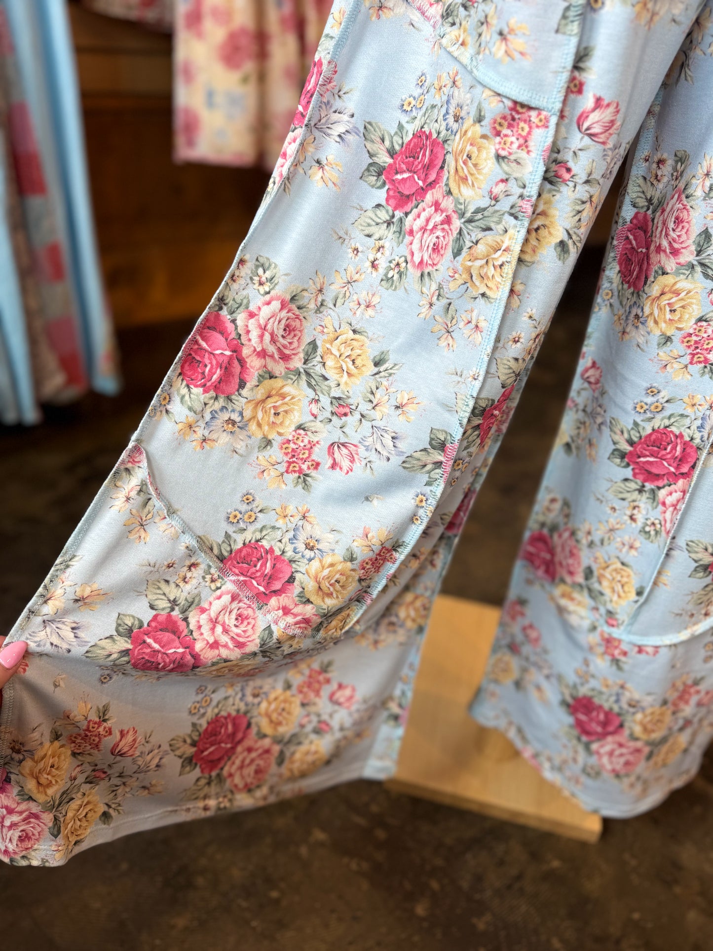 Blue Floral Pants