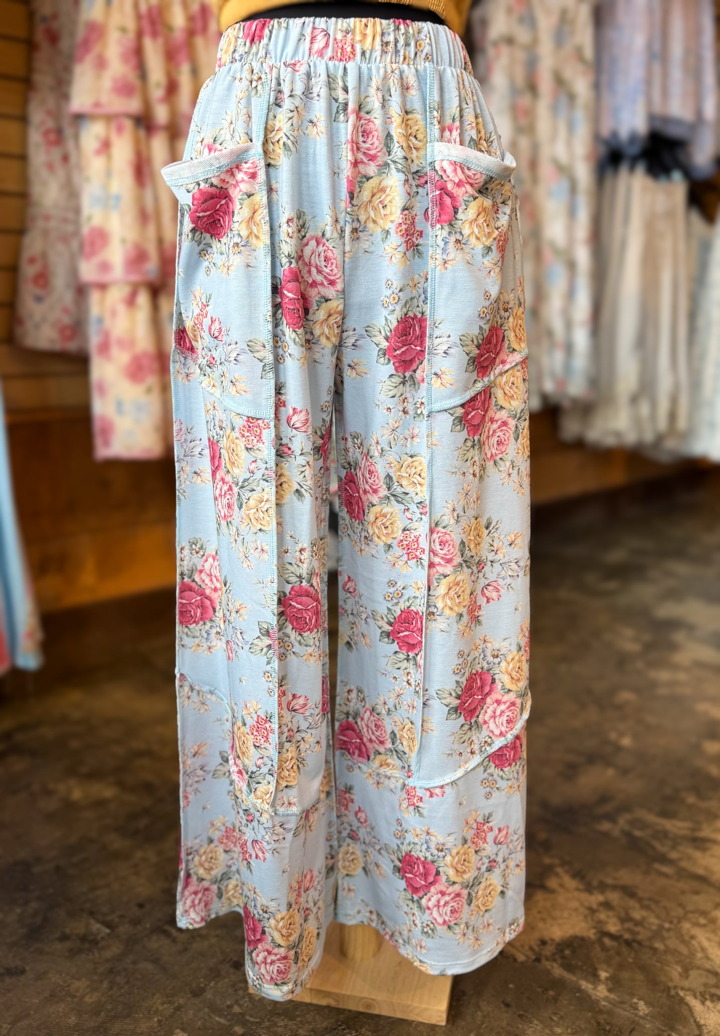 Blue Floral Pants