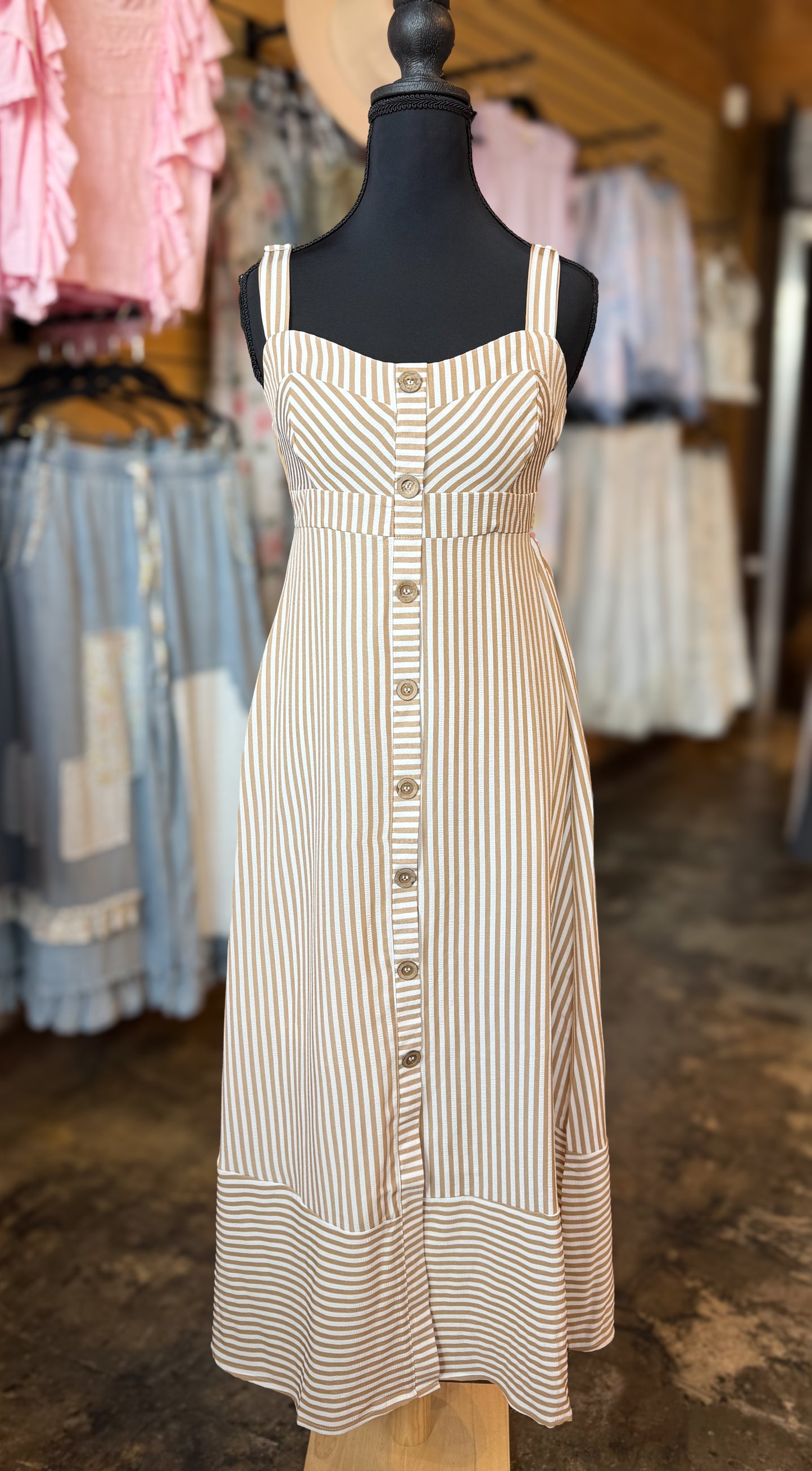 Taupe Stripe Dress