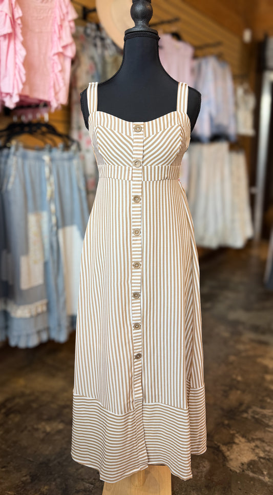 Taupe Stripe Dress
