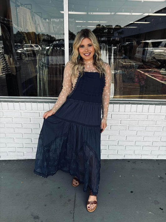 Navy Overall Dress